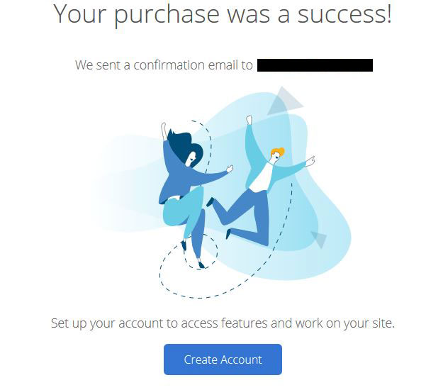 bluehost purchase success page