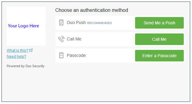 Screenshot of duo authentication screen