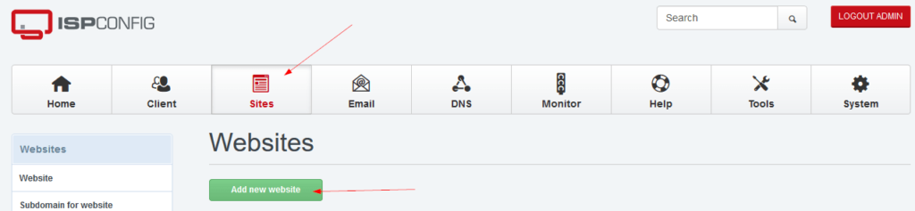 ISPConfig New Website